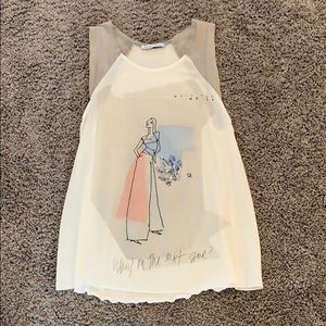 Zara sleeveless printed top